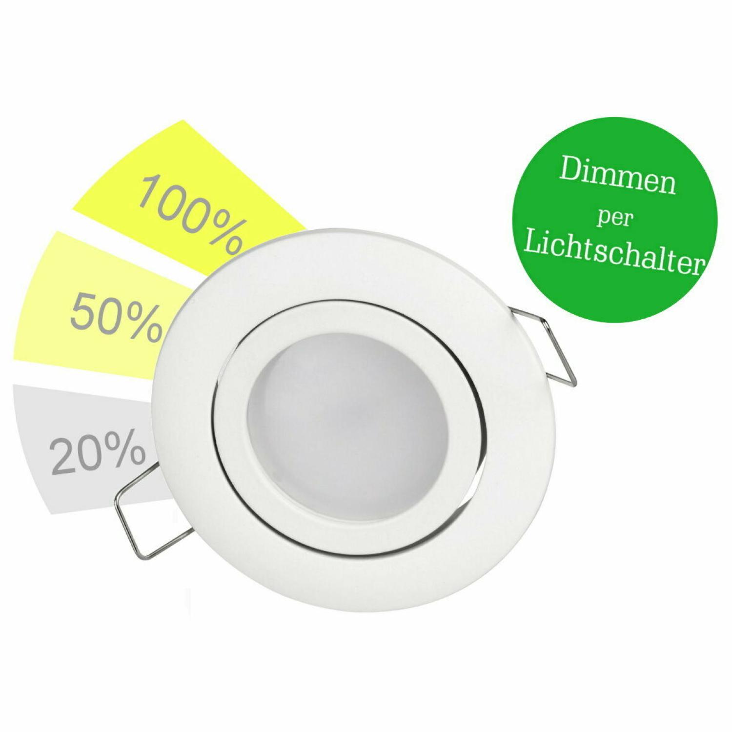 LED Einbaulampe 5W, 230V, warmweiß, step-dimmbar